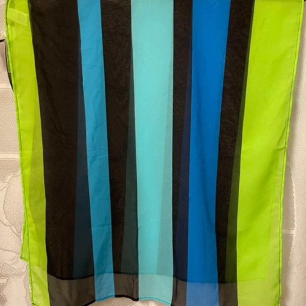 NEW La Blanca Color Block Sheer Swimsuit Cover Up Wrap Scarf Multi-colored